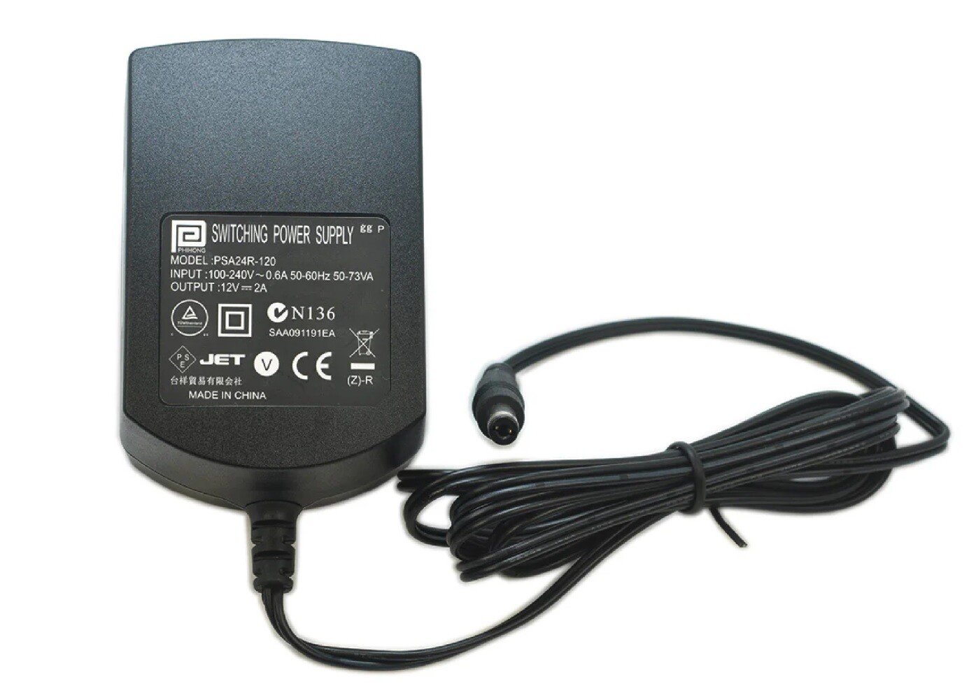 New Genuine Phihong PSA24R-120 12V2A 24W AC DC Power Supply