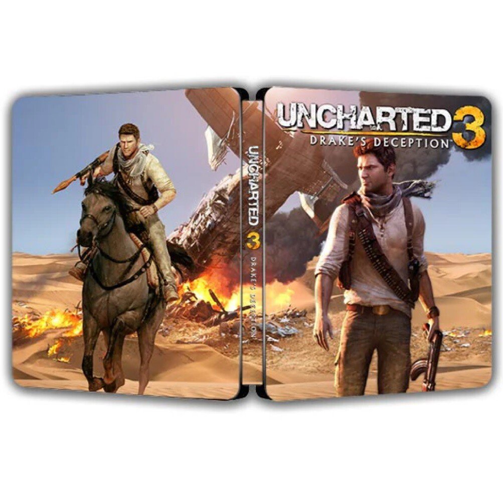 Limited Uncharted 3 Drake's Deception PS3 Retro Steelbook Case Custom Made