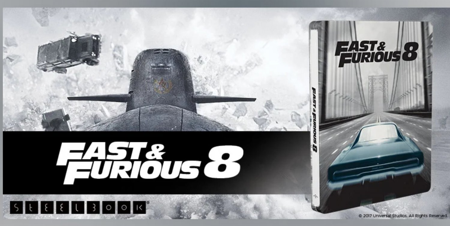 New Official Limited Edition Fast & Furious 8 Steelbook Case No Disc