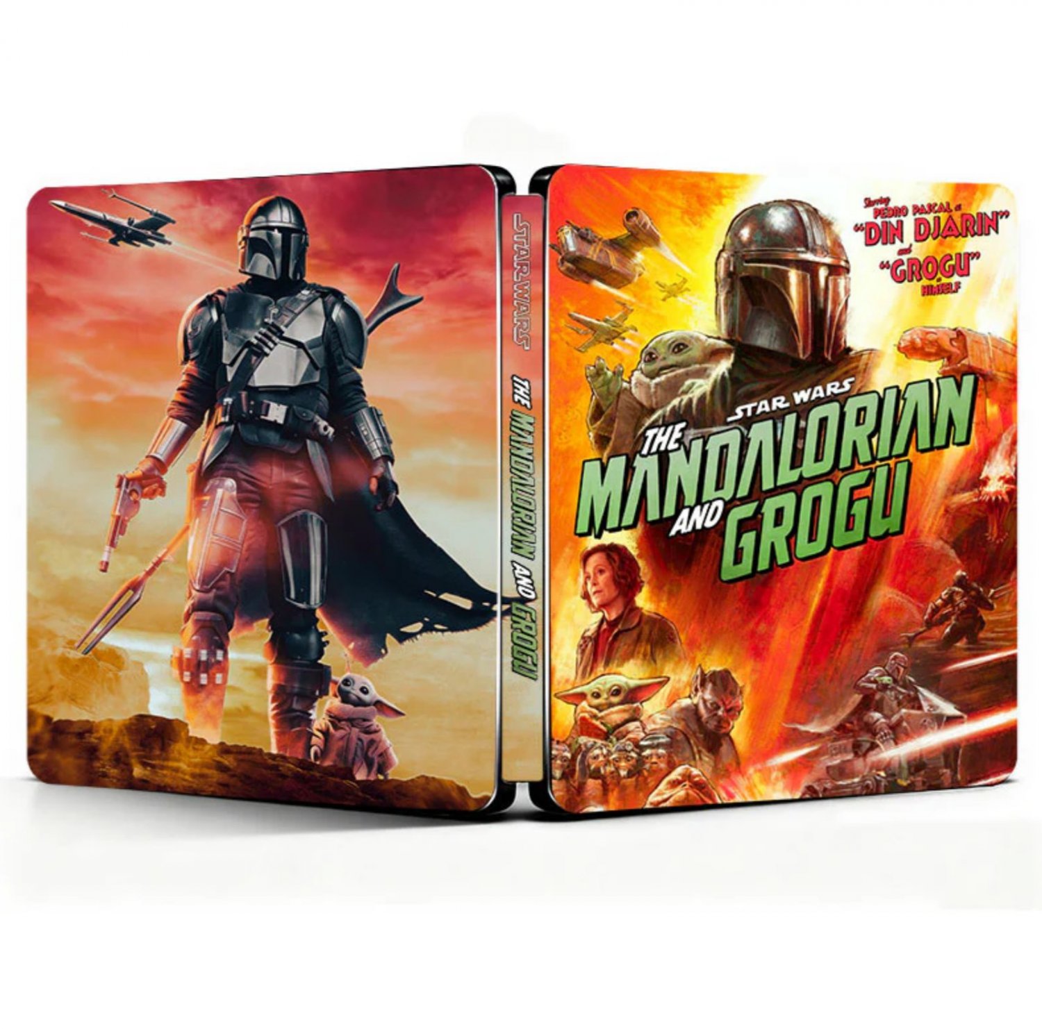 Custom Made Limited Star Wars The Mandalorian & Grogu Steelbook Case New No Disc