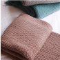 Anycozy Pink Knitted Waffle Throw Blanket Tassel 130x230cm