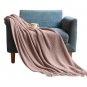 Anycozy Pink Knitted Waffle Throw Blanket Tassel 130x230cm