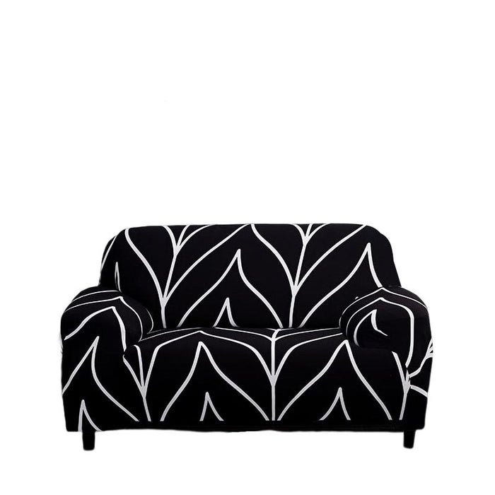 Anyseat 2 Seater Sofa Cover, Black, Elastic Stretch, Protective Slipcover