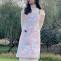 Anypron Green Tie-Dye Cotton Apron Unisex for Cafe Restaurant Waiter