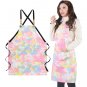 Anypron Green Tie-Dye Cotton Apron Unisex for Cafe Restaurant Waiter