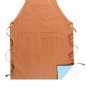Anypron Khaki Blue Cooking Apron for Men Women Chef Cafe Workwear