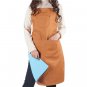 Anypron Khaki Blue Cooking Apron for Men Women Chef Cafe Workwear