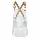 Anypron Khaki Ribbon Waterproof TPU Apron Oilproof for Barber Salon