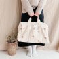 Anysort Mommy Diaper Bag, Stuff Bear Embroidery, Quilted Shoulder Bag, Stroller Use