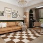 ANYHOUZ 10pcs Vinyl Floor Tile Smudge Black Pattern Waterproof
