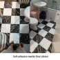 ANYHOUZ 10pcs White Vinyl Wall Tile, Grey Stain Marble Pattern, Waterproof