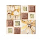 ANYHOUZ 10pcs Vinyl Wall Tile, Floral Textured Pattern, Waterproof