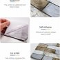 ANYHOUZ 10pcs Brown Vinyl Wall Tile, Waved Wood Pattern, Waterproof