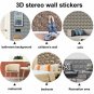 ANYHOUZ 10pcs Brown Vinyl Wall Tile, Waved Wood Pattern, Waterproof