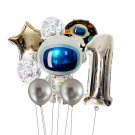 Anyparty Balloons Silver Number Set Astronaut Theme