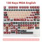 ANYMOB Keycap Keyboard Red Black 130 Keys Sublimation Switch Touch Keys