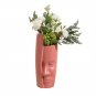 ANYDECO Flower Vase Navy Blue Large Half Face Nordic Plastic Pot Table Decor