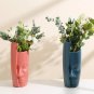 ANYDECO Flower Vase Navy Blue Large Half Face Nordic Plastic Pot Table Decor