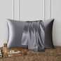 ANYHOUZ Dark Gray Mulberry Silk Pillowcase, Small/Medium/Large/XL, Luxury Soft Bedding
