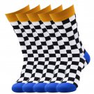 Anyfootwear 5 Pairs Socks, Size 5–14, Black White Squares, Cotton Skate Style Anyfootwear 5 Pairs Socks, Size 5–14, Black White Squares, Cotton Skate Style