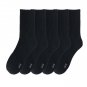 AnyfootwearOX 5 Pairs Black Socks, Size 6–9, Cotton, Long Casual Business Sports