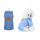 Anypet Pet Clothes Blue Denim Coat Jacket Costume with Leash Ring for Special Occasion