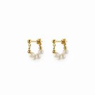 ANYCO Fashion Earrings Gold 925 Sterling Silver Punk Bohemian Natural Baroque Pearl Huggies