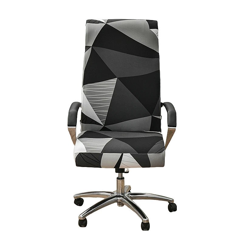 Anyseat Office Chair Cover, Black White Geometric, Medium, Non-Slip, Armrest Fit