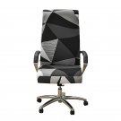 ANYHOUZ Office Chair Cover Black White Geometric Pattern Medium Non-Slip Rotating Seat Case