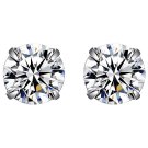 ANYCO Fashion Earrings 925 Sterling Silver Simple Luxury Zircon Jewelry Accessories 6MM