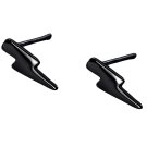 ANYCO Fashion Earrings Black 925 Sterling Silver Chic Charm Lightning Minimalist Piercing Jewelry