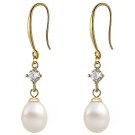 ANYCO Fashion Earrings Gold 925 Sterling Silver Elegant Natural Baroque Pearl Jewelry
