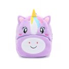 ANYKIDZ 3D Purple Unicorn Kids School Backpack Plush Cartoon Animal Bag for Boys and Girls