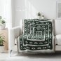 Anycozy Faux Cashmere Throw Blanket Green Snake Pattern 130x160cm