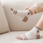 Anyfootwear Womenâs Cute Bear Cotton Ankle Socks 5 Pairs Casual Striped Socks Size 5â9