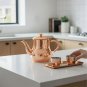 Anygleam Rose Gold Stainless Steel Teapot with Filter for Coffee, Tea & Liquids