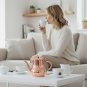 Anygleam Rose Gold Stainless Steel Teapot with Filter for Coffee, Tea & Liquids