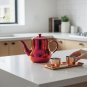 Anygleam Red Rainbow Stainless Steel Teapot with Filter for Coffee, Tea & Liquids