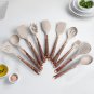 Anygleam 10PCS Brown Non-Stick Kitchen Utensil Set Gold Handle Heat Resistant