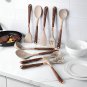 Anygleam 10PCS Brown Non-Stick Kitchen Utensil Set Gold Handle Heat Resistant