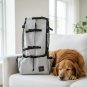 Anypet XL Light Gray Pet Carrier Backpack for Medium to Large Dogs with Pockets