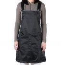 Anypron Black Work Apron with Pockets for Chef Stylist Florist