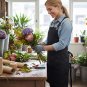 Anypron Black Work Apron with Pockets for Chef Stylist Florist