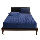 Anycozy Navy Blue King Size Mattress Cover Crystal Velvet Quilted Plush Soft Warm Anycozy Navy Blue King Size Mattress Cover Crystal Velvet Quilted Plush Soft Warm