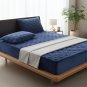 Anycozy Navy Blue King Size Mattress Cover Crystal Velvet Quilted Plush Soft Warm