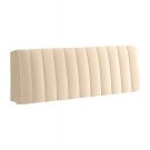 Anycozy Off-White Quilted Velvet Headboard Cover 160x70cm Soft Plush Bed Protector