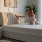 Anycozy Off-White Quilted Velvet Headboard Cover 160x70cm Soft Plush Bed Protector