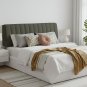 Anycozy Dark Gray Quilted Velvet Headboard Cover 200x70cm Soft Plush Bed Protector