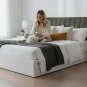 Anycozy Dark Gray Quilted Velvet Headboard Cover 200x70cm Soft Plush Bed Protector