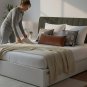 Anycozy Dark Gray Quilted Velvet Headboard Cover 200x70cm Soft Plush Bed Protector